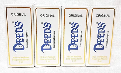 Almas Deed's Body Perfume Spray Original Pocket Roll On Fragrance 8ML Lot de 4