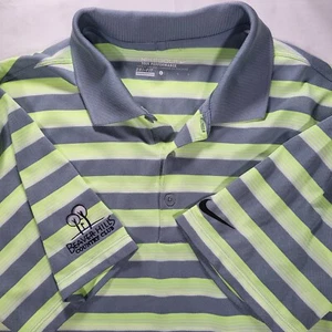 Polo Dri-Fit Nike Golf Tour Performance Para Hombre Grande Gris Verde Amarillo Rayas - Imagen 1 de 7