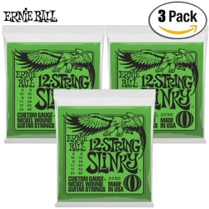 3-PACK Ernie Ball 2230 Reg Slinky Nickel 12-String Electric Guitar Strings 8-40 - Picture 1 of 1