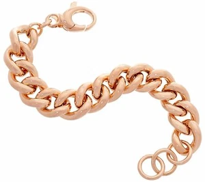 QVC Bronze Bold Polished Curb Link 7-1/4" Bracelet by Bronzo Italia - Picture 1 of 5