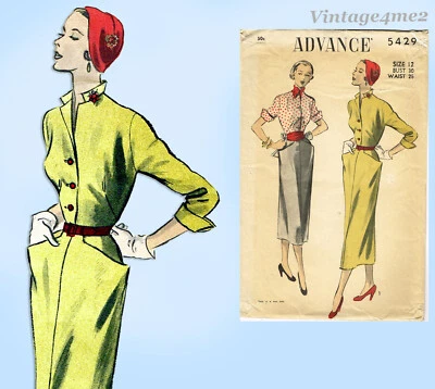 1950s Vintage Advance Sewing Pattern 5429 Stunning Uncut Day Dress Sz 30 Bust - Image 1 of 4