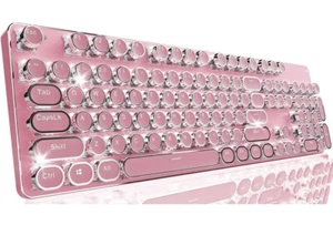EWEADN TK950 Keyboard Wireless Mechanical Keyboard 104 Keys Pink New - Picture 1 of 7