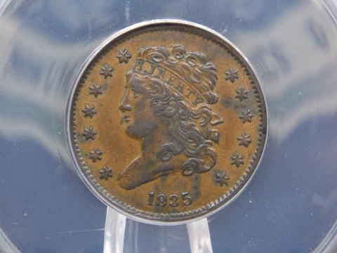 1835 Classic Head Half Cent Penny 1c ANACS EF40 XF #231 ECC&C, Inc Cover