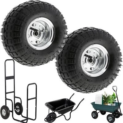 BUYSTARGET 2 x 10" PNEUMATIC SACK TRUCK TROLLEY WHEEL BARROW TYRE TYRES WHEELS 4.10/3.5-4.0