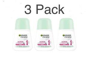 3pack GARNIER MINERAL ACTION CONTROL 72H roll-on deodorant 1.69Fl.Oz | 50 ml - Picture 1 of 2