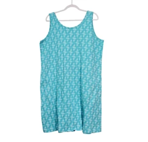 Abito Fresh Produce taglia 1X blu barca a vela resortwear spiaggia costa cotone preppy - Foto 1 di 11