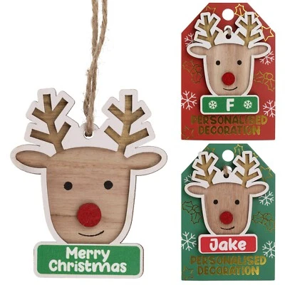 Árbol de Navidad Reno Adornos Decoraciones Nombres Personalizados - Imagen 1 de 3