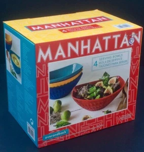 Over-and-Back Manhattan 4 Steinzeug Servierschalen Set in 4 satten leuchtenden Farben - Bild 1 von 2