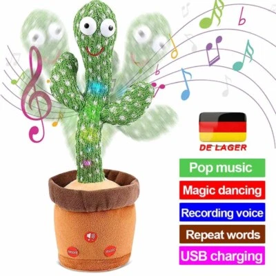 MARKENLOS Sprechender Kaktus,Kaktus Spielzeug Nachsprechen Singender Tanzender Kaktus NEU
