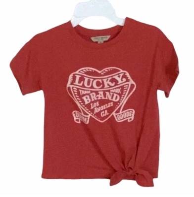 Lucky Brand Girls 6 Rust Red Short Sleeve NWT - Image 1 of 3