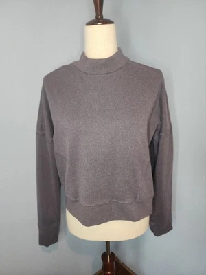 Zobha Women's Purple Athletic Semi-Cropped MockNeck Sweatshirt Size M Pockets - Image 1 of 4
