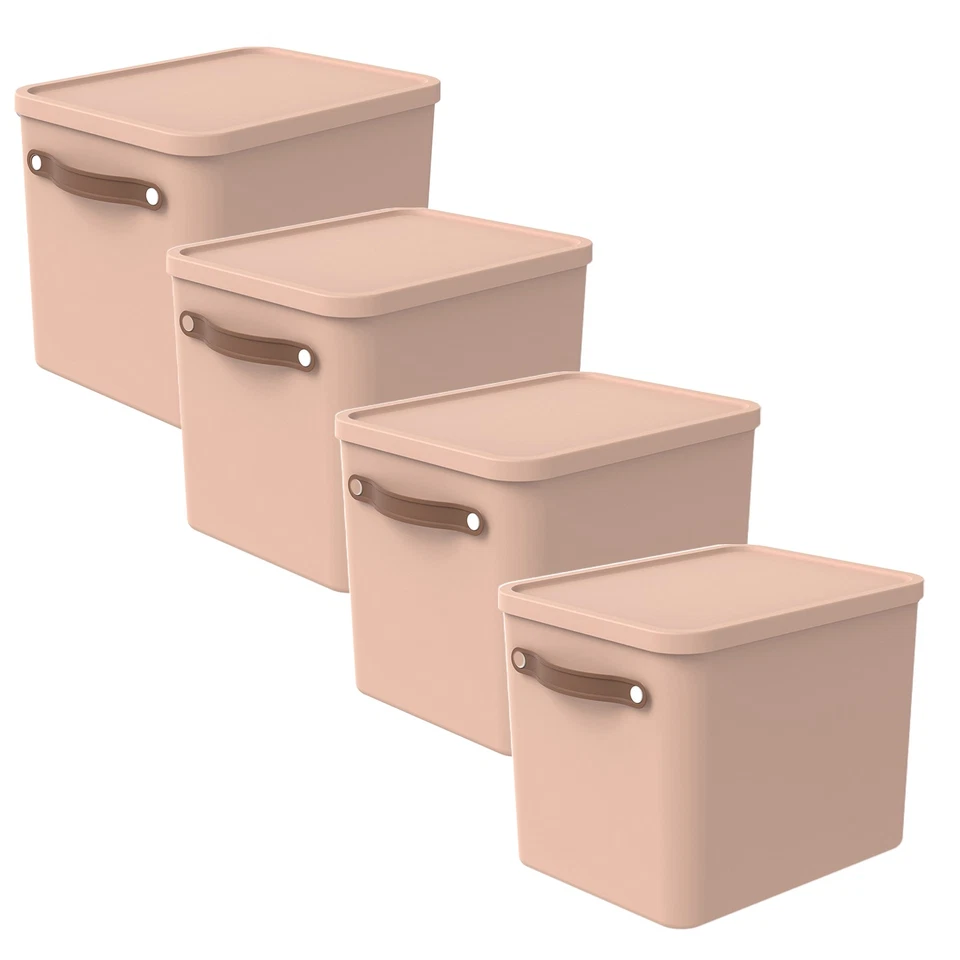 ROTHO 4er- Set Aufbewahrungsbox 27L Maloja mit Deckel Stapelbox 40 x 29 x 29,5cm - Bild 1 von 1