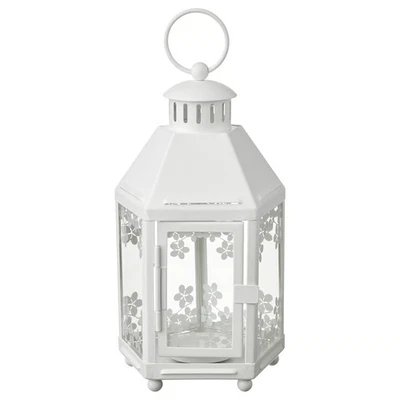 IKEA KRINGSYNT White Candle Lantern Indoor/Outdoor Decorative Holder 8¼″ - Image 1 of 4