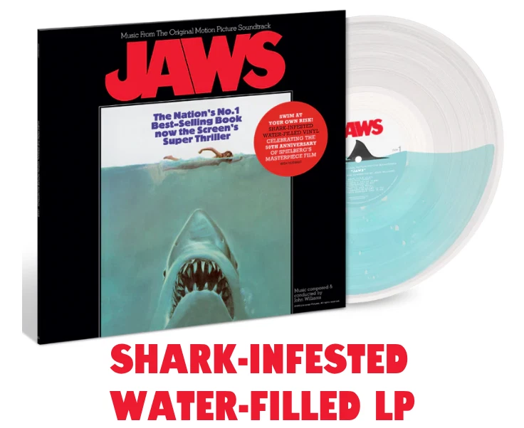 JAWS Original Soundtrack LP Exclusive SHARK INFESTED WATER FILLED Vinyl PRESALE - Image 1 of 1