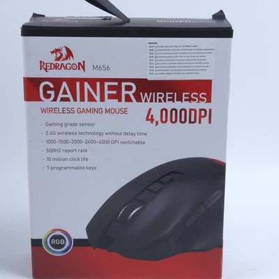 NO DONGLE Redragon Gainer RED-M656-R1BK Wireless Gaming Mouse 4000 DPI 2.4Ghz  - Image 1 of 4