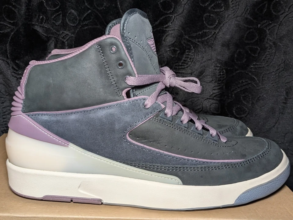 New Nike Air Jordan 2 Retro Grey Purple Basketball Shoes 12 women’s 10.5 men’s - Image 1 of 4