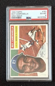 1956 Topps - #101 Roy Campanella (Gray) - PSA 6 - Picture 1 of 2