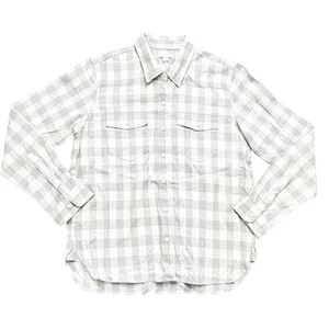 Gap Damen Gr. Small grau weiß gestreift kariert Knopfleiste Western Hemd Top Bluse - Bild 1 von 7