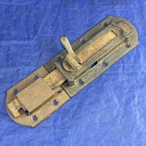 Farm House Door Latch Antique Dated 1860’s Rustic Slide Cast Iron - Picture 1 of 13