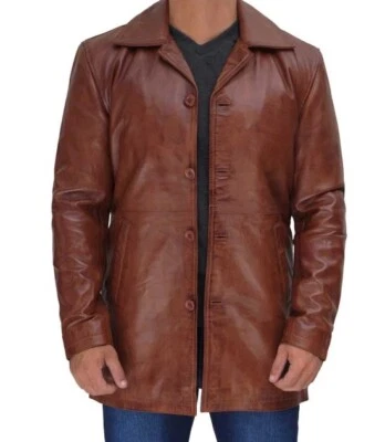 Men's Genuine Lambskin Leather Blazer Five Button Authentic Coat Casual Wear - Image 1 of 4