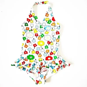 Hanna Andersson Girls Floral Print One Piece Swimsuit - Picture 1 of 4
