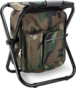 Folding Stool Backpack Insulated Bag, Collapsible Camping Hunting Fishing Chair - Picture 1 of 6