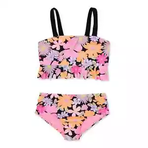 Wonder Nation Little Girls Tankini Swimsuit Size 2XL 18 Floral 2 Piece Ruffle - Picture 1 of 12