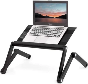 Nobel Laptop Stand Portable Foldable Adjustable Metal Construction Cooling Vents - Afbeelding 1 van 12