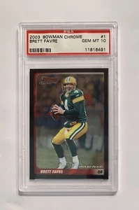 Brett Favre 2003 Bowman cromo #1 PSA 10 gemas como nuevo Green Bay Packers bajo pop - Imagen 1 de 3