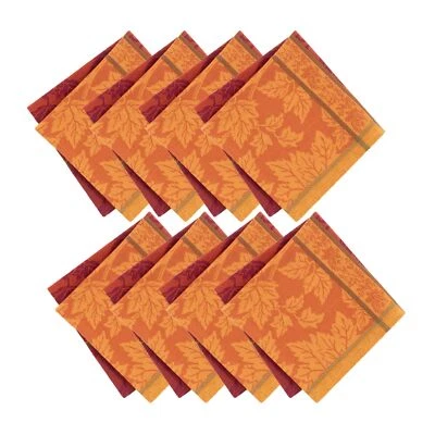 Maplewood Jacquard Fall/Harvest Thanksgiving Woven Cotton Dinner Napkins 17"x... - Image 1 of 4