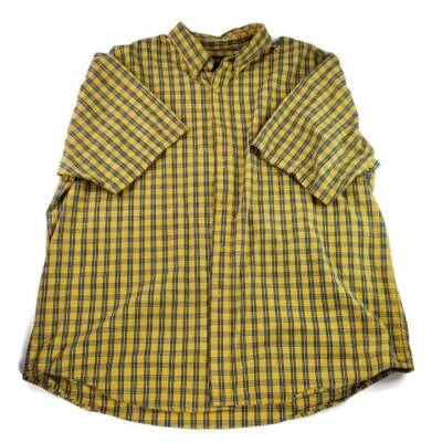 Camisa Oxford Masculina 2XL Route 66 Janela Amarela Manga Curta Bolso Algodão - Imagem 1 de 4