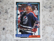 Edmonton Oilers Bernie Nichols Signed Autographed 1992-93 Topps Mint