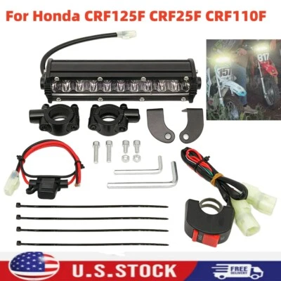 For Honda LED Headlight Light Bar Kit Dirt Bike CRF250F CRF450X/450/110F CRF230F - Image 1 of 4
