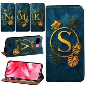 Funda tipo libro billetera abatible de cuero PU inicial para Google Pixel 8A - Imagen 1 de 30