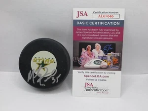 MARTY TURCO DALLAS STARS SIGNED HOCKEY PUCK JSA COA - Picture 1 of 5