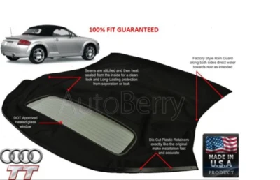 Audi TT German Sonnenland Convertible Soft Top With Defroster Glass Window   - Image 1 of 3