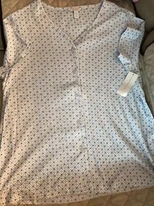Charter Club Blue/White Floral Pajama Top ~ Size XXL ~ New - Picture 1 of 1