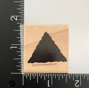Stampin Up Solid Triangle Shape Little Shapes 2000 Wood Mounted Rubber Stamp - Foto 1 di 2