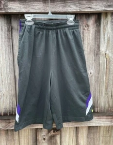 Nike Dri-Fit SZ S Basketball Shorts Neon Green Swoosh Black Purple/White - Picture 1 of 8