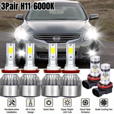For 2007-2018 Nissan Altima Combo LED Headlight High Low + Fog light bulbs Kit - Image 1 of 4