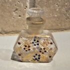 French Antique Doll miniature Enamel floral glass small Perfume Bottle