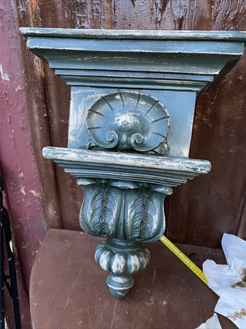 MASSIVE 28” Acanthus leaf carving corbel bracket architectural salvage Wood Cover