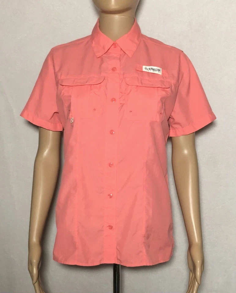 Magellan Fish Gear Women's Moisture Wicking Shirt Short Sleeve Coral XS - Image 1 of 4