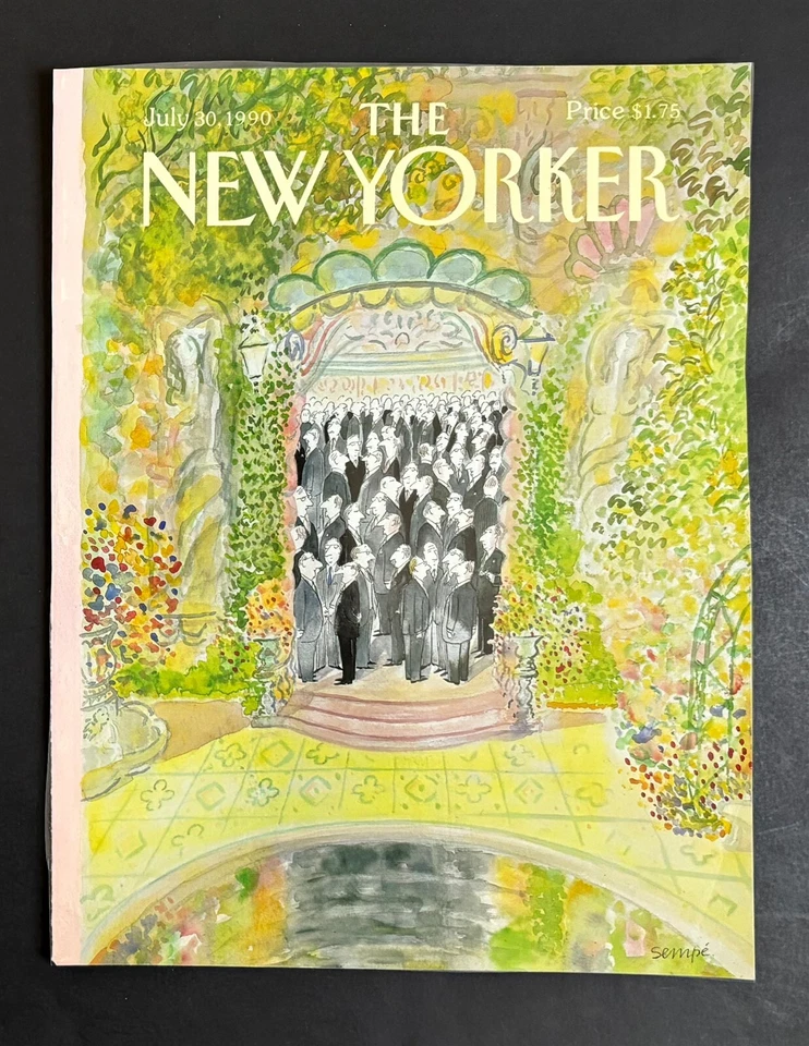 New Yorker Magazine LAMINATED COVER ONLY July 30, 1990 Sempe Black & White Men Foto 1 de 1