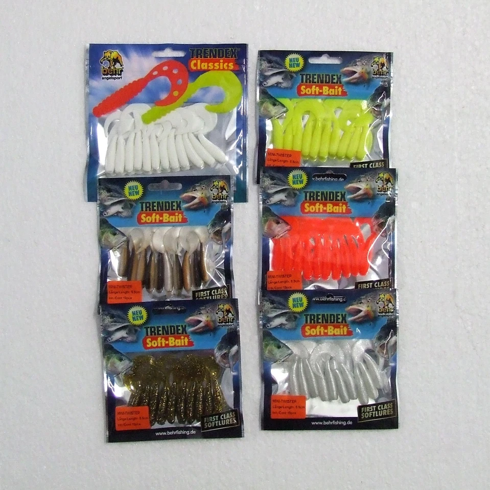 Behr Trendex Mini-Twister 10/12 Stück 3,5; 5,5 cm Raubfischköder Silikonköder - Bild 1 von 1