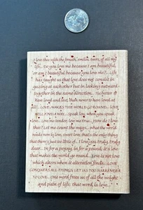 “I Love Thee” Poem, Words Of Affection 5x3.5” Hampton Arts Cardmaking Craft - Picture 1 of 4