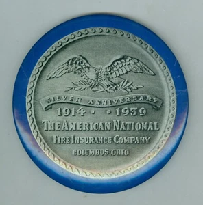1914-1939 25th Anniv, American National Fire Insurance Co, Columbus, Ohio Mirror - Picture 1 of 2