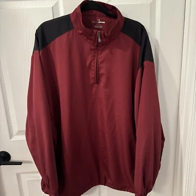 Grand slam Golf Burgundy & black 1/4 Zip pullover wind breaker jacket Men XL - Image 1 of 4