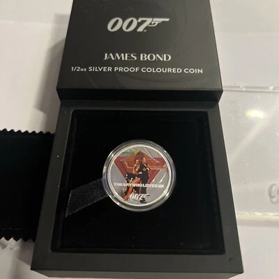SPY WHO LOVED ME 007 Agent Silver Coin 50 Cents Tuvalu 2021 - Image 1 of 4