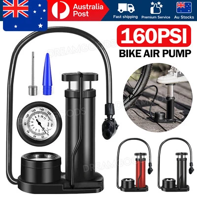 Portable Bicycle Bike Air Pump 160 PSI with Gauge Foot Floor Ball Inflator Kit - image 1 of 4